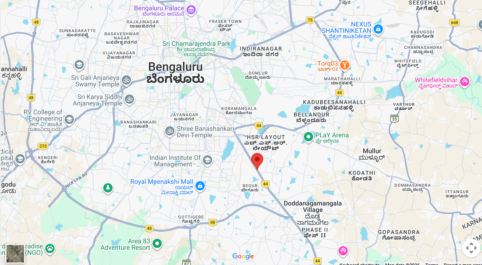 CKPC Heart of Harmony Location Map — Hosur Main Road, near Kudlu Gate Metro, South Bengaluru